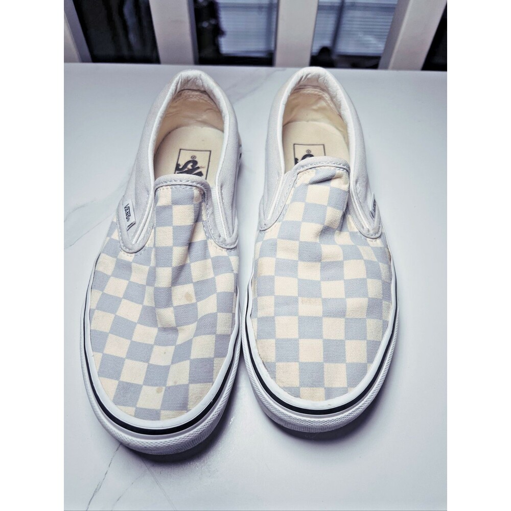 Vans Classic Slip Grey Checkered Women's Size 6.5 Retro Skater Sneaker